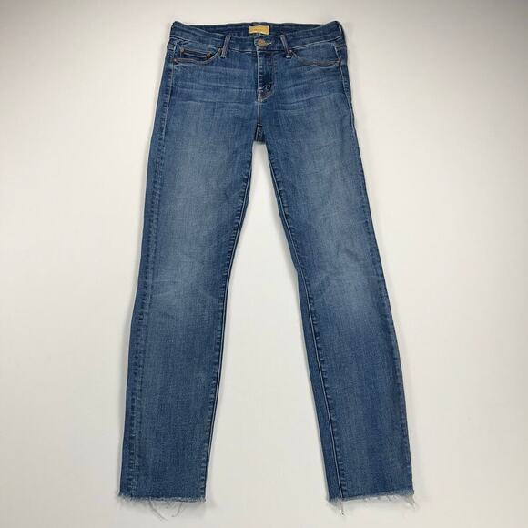 MOTHER Looker Ankle Fray Jeans Baby, Drive South Wash Low Rise Skinny Size 26 - Picture 2 of 15